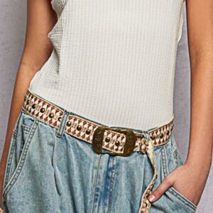 POL Cocoa Belt with Gold Stud Accents